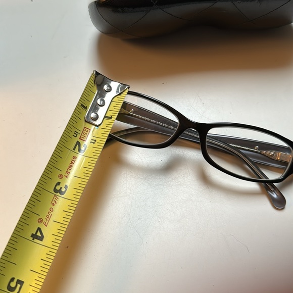 CHANEL vintage black enamel&Pearl RARE Camellia reader frames+Quilted Case+Cloth - Picture 12 of 12